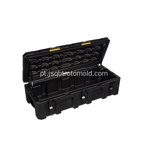 Caixa de armazenamento portátil de trava portátil de rack preto para camping ou engrenagem de recuperação